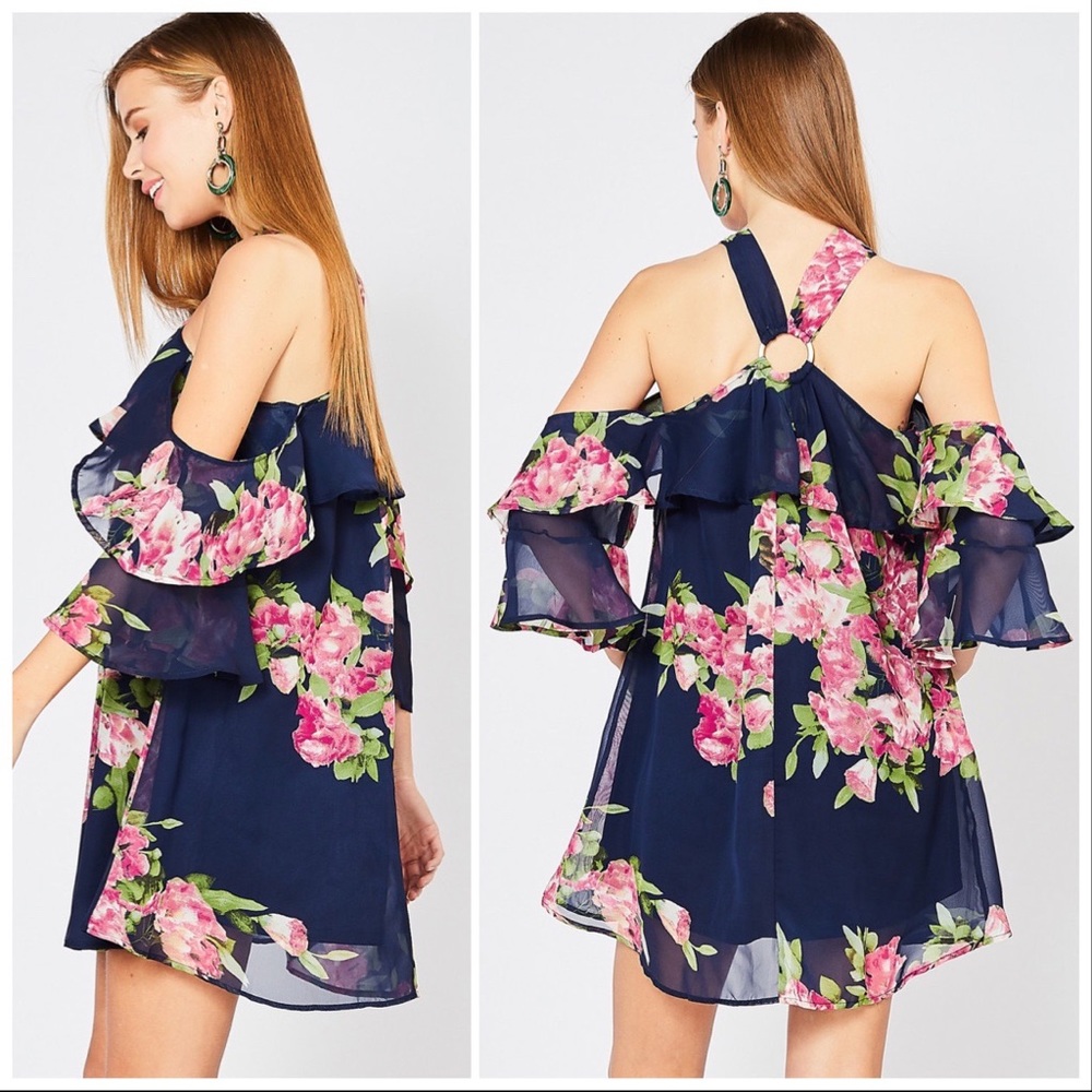 Entro Loveliness Floral Halter Mini Dress - Picture 12 of 16